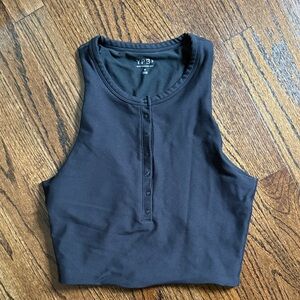 YPB Black Buttoned Women's Tank Top